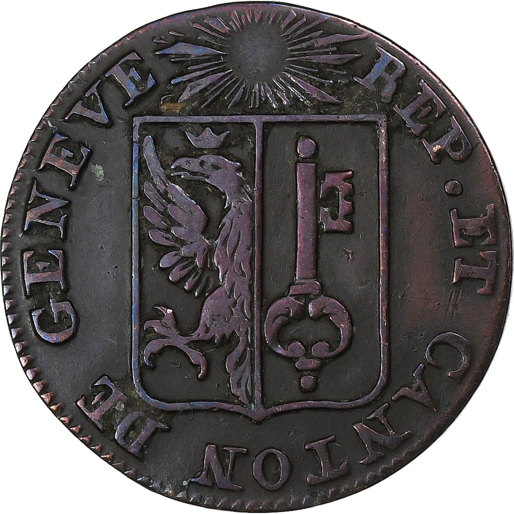 CANTONES SUIZOS, GENEVA, Sol, 1825, Vellón, BC+, KM:120