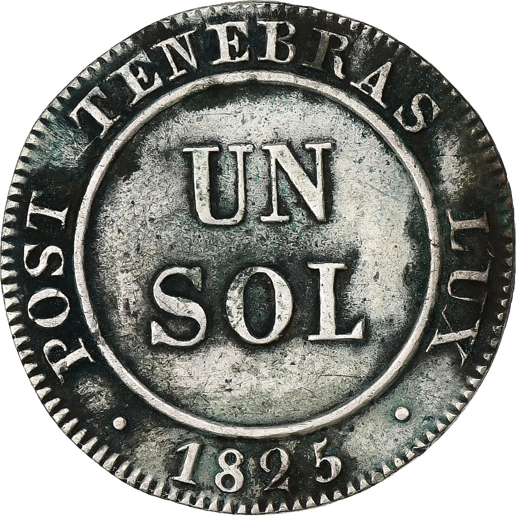 CANTONES SUIZOS, GENEVA, Sol, 1825, Vellón, BC+, KM:120