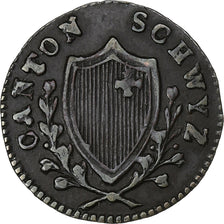 SWISS CANTONS, SCHWYZ, 2 Rappen, 1813, Bern, Billon, EF(40-45), KM:62