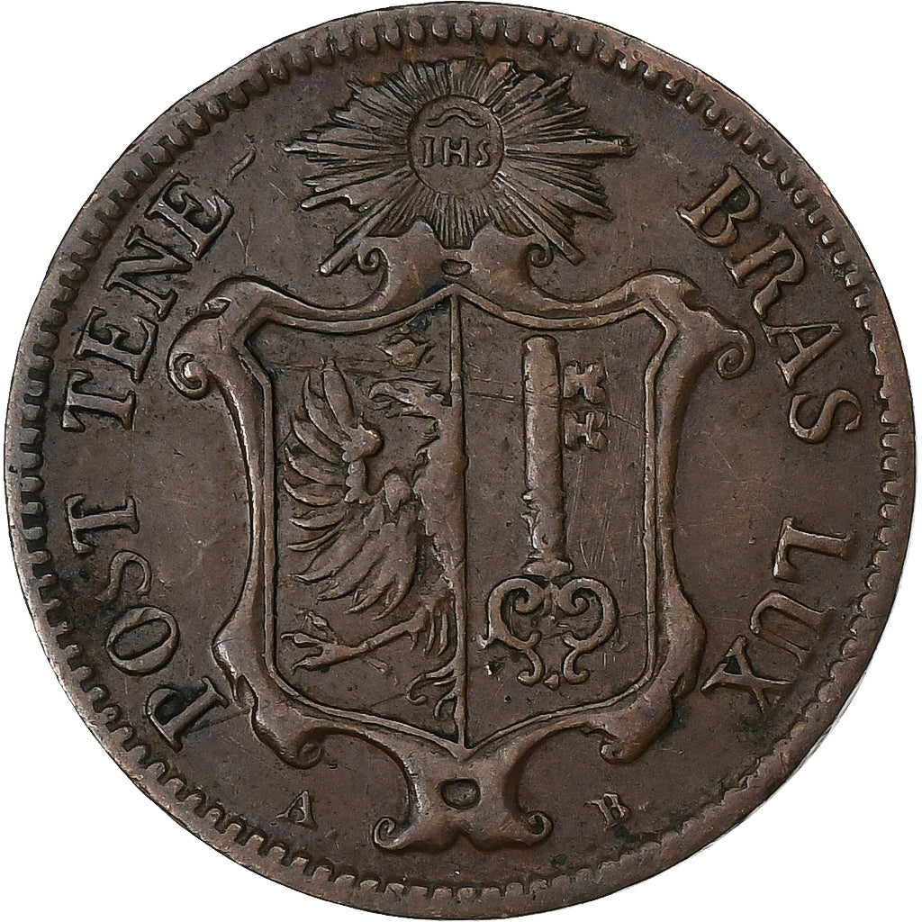 SWISS CANTONS, GENEVA, 1 Centime, 1847, Bern, Copper, VF(30-35), KM:132