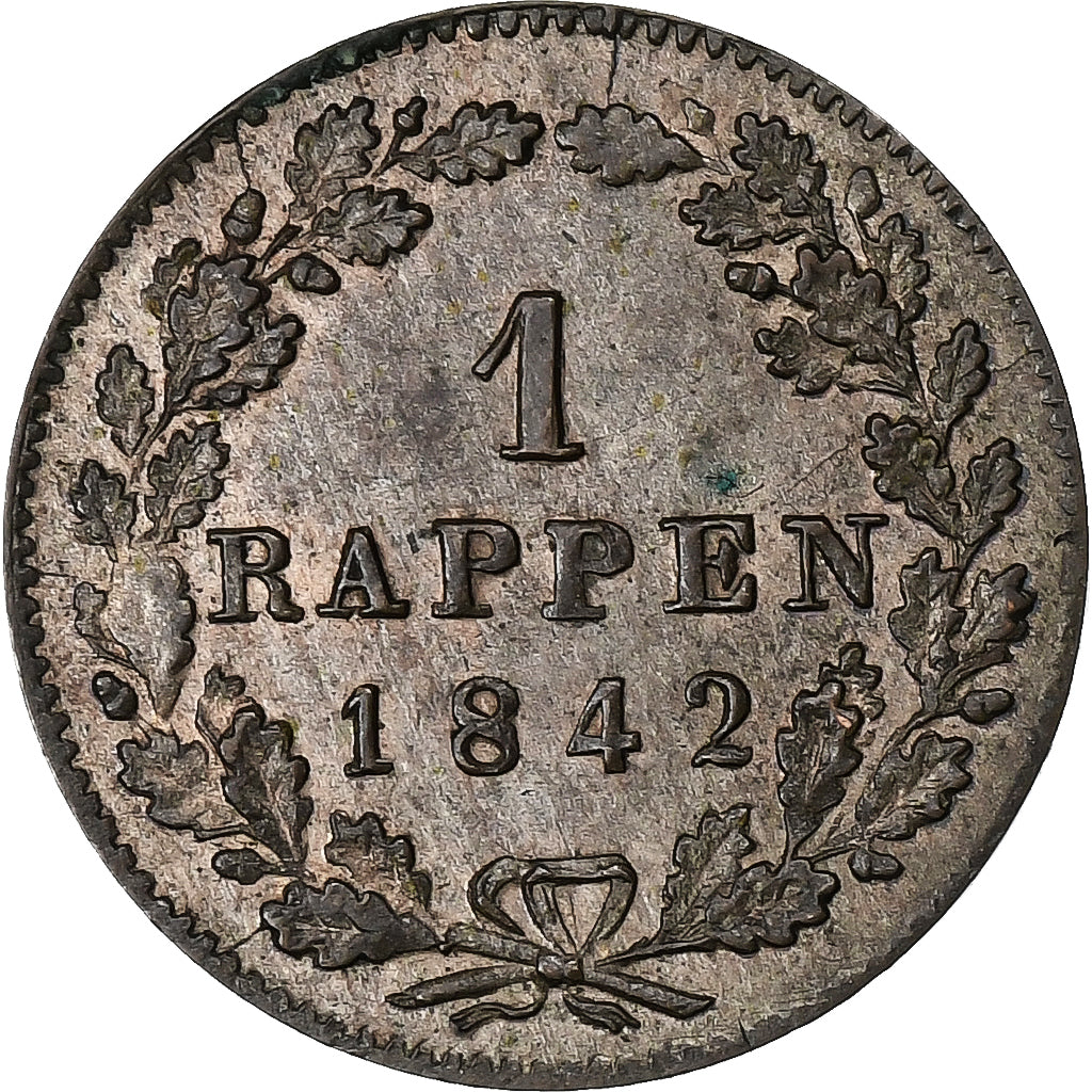 Cantons Suisses, ZURICH, 1 Rappen, 1842, Lyon, Billon, TTB+, KM:194