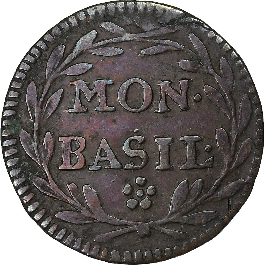 SWISS CANTONS, BASEL, 1 Rappen, 1750, Bern, Billon, VF(30-35), KM:154