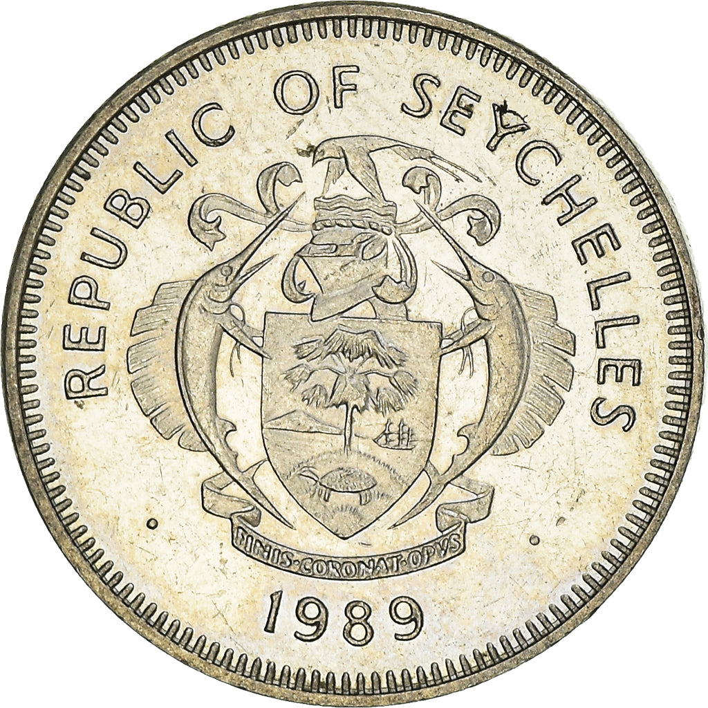 Moneta, Seychelles, 25 Cents, 1989, British Royal Mint, BB, Rame-nichel, KM:49.2