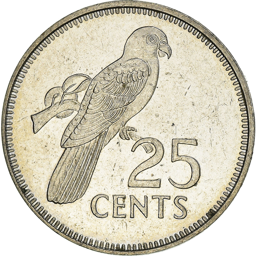 Moneta, Seychelles, 25 Cents, 1989, British Royal Mint, BB, Rame-nichel, KM:49.2