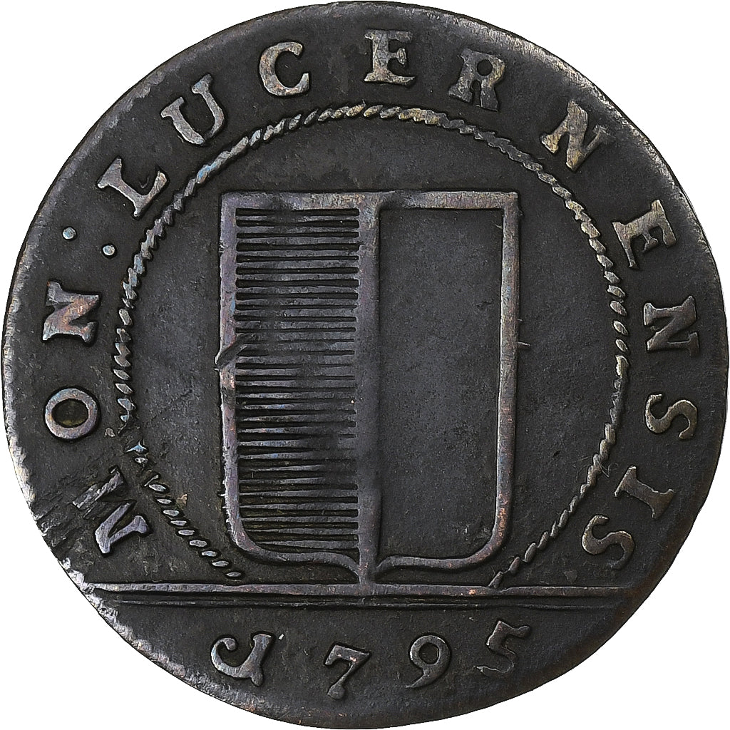 SWISS CANTONS, LUZERN, 1 Schilling, 1795, Billon, EF(40-45)