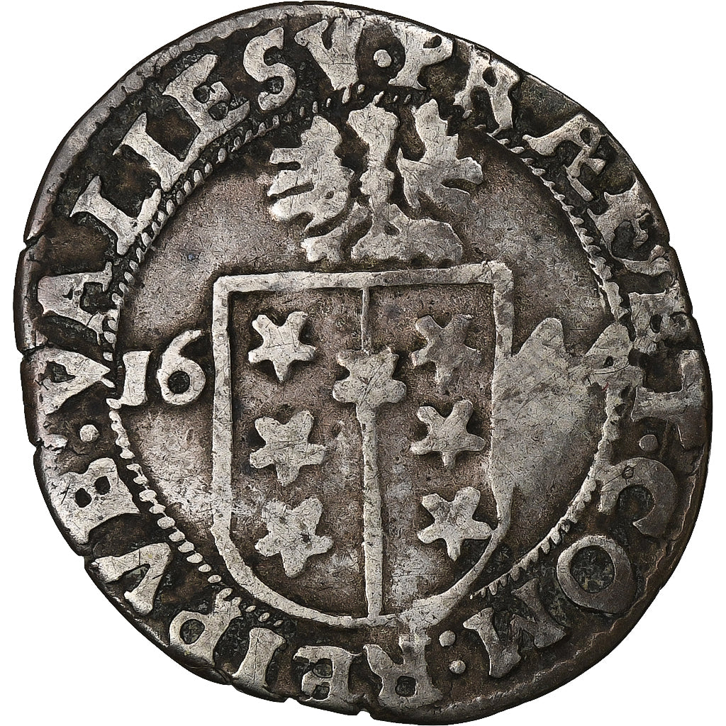 SWISS CANTONS, Évêché de Sion (Valais), Adrian III, 1 Batz, 1644, Billon, S+
