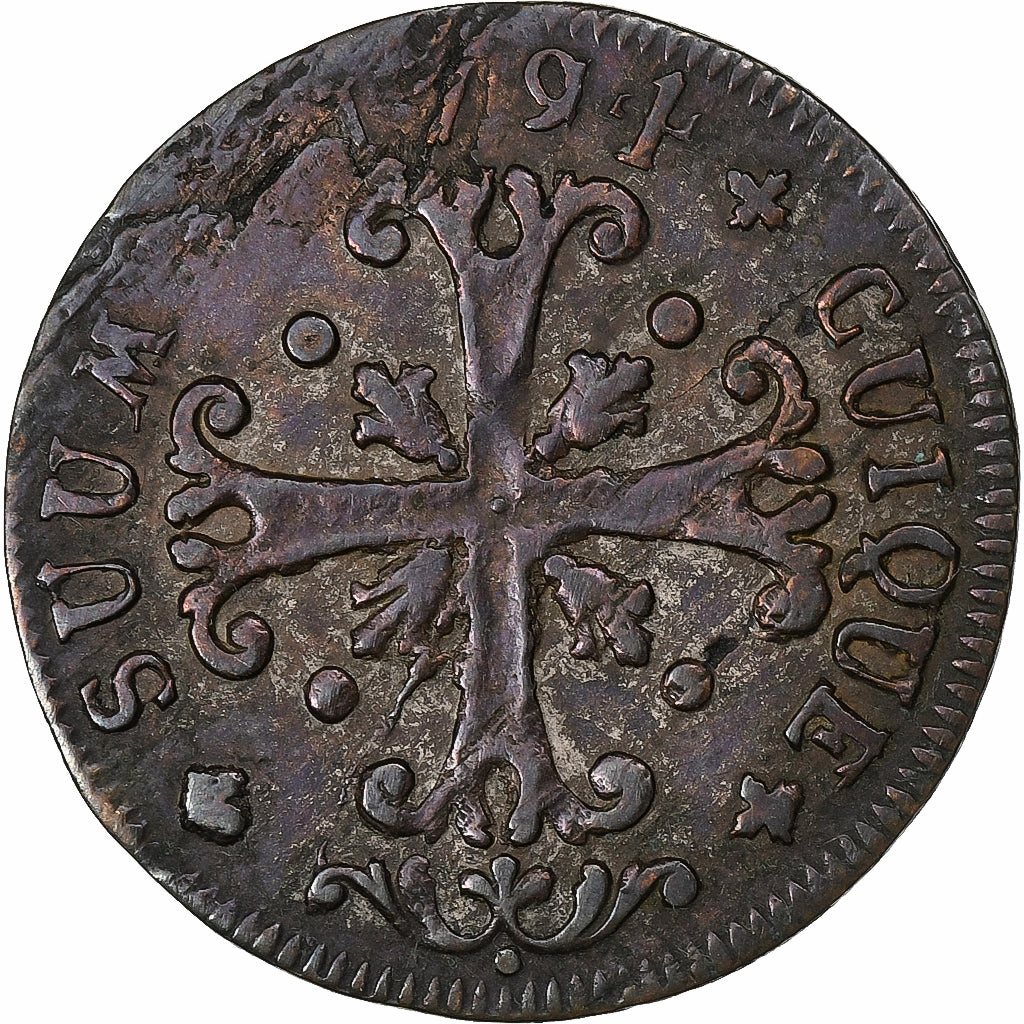 CANTONES SUIZOS, NEUCHATEL, 1/2 Batzen, 1791, Vellón, MBC