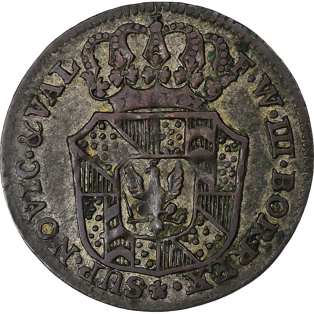 CANTONES SUIZOS, NEUCHATEL, 1/2 Batzen, 2 Kreuzer, 1800, Vellón, MBC
