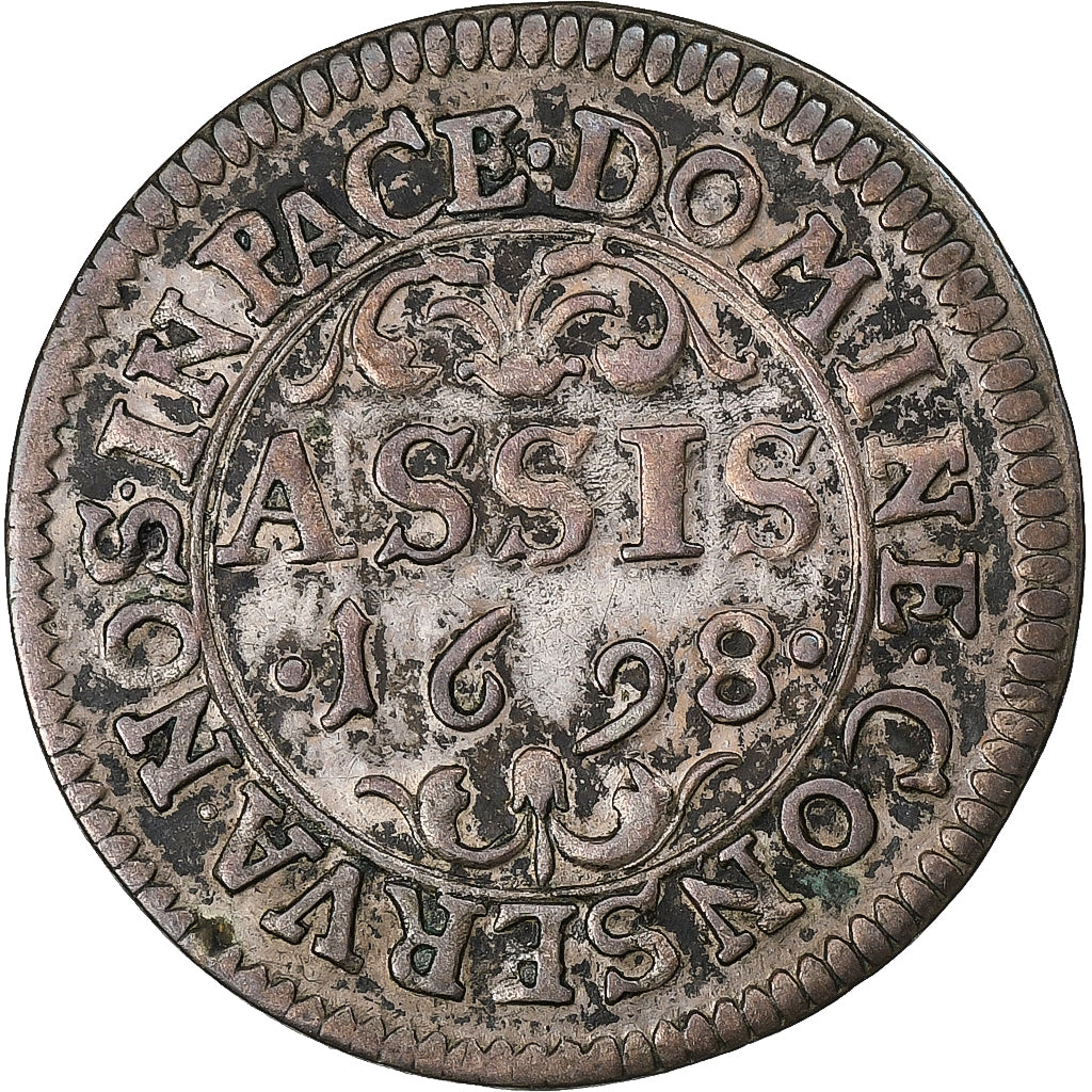 CANTONES SUIZOS, BASEL, 1 assis, 1698, Vellón, BC+
