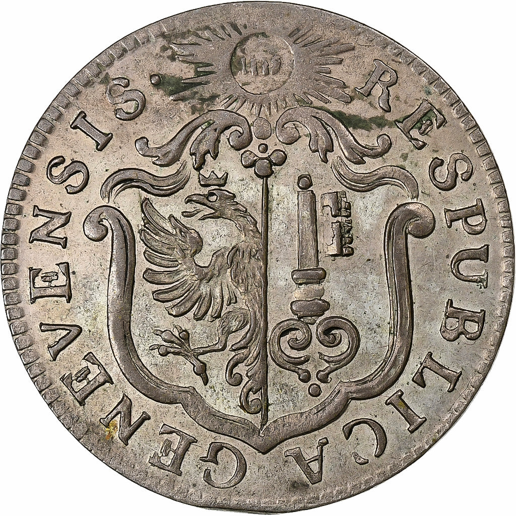 SWISS CANTONS, GENEVA, 6 Sols, 1776, Bern, Billon, AU(50-53)