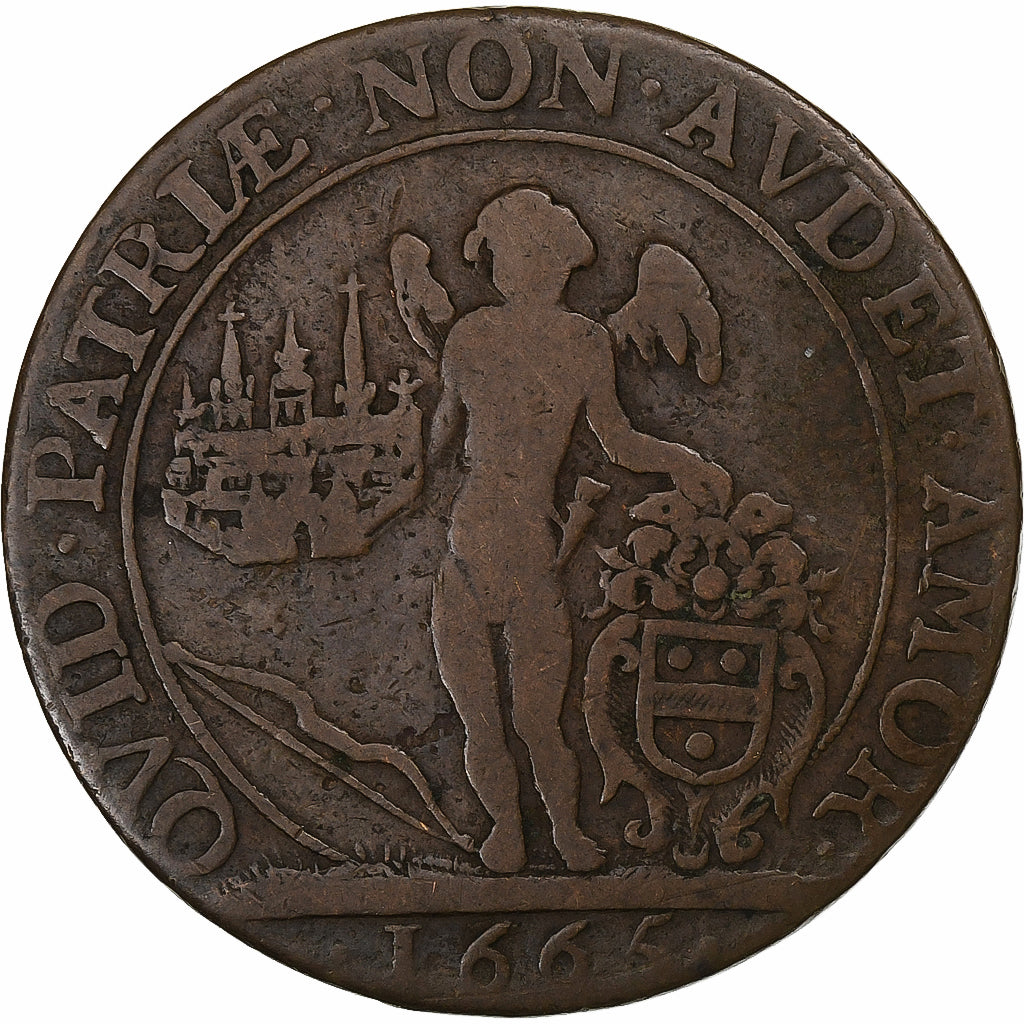 França, Token, Maires de Dijon, Bénigne Boulier, 1665, Cobre, VF(30-35)