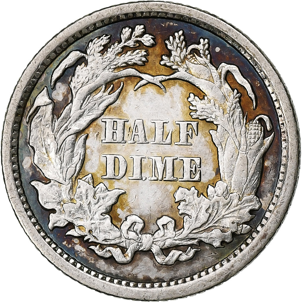 United States, Half Dime, Seated Liberty, 1871, Philadelphia, Silver, AU(55-58)