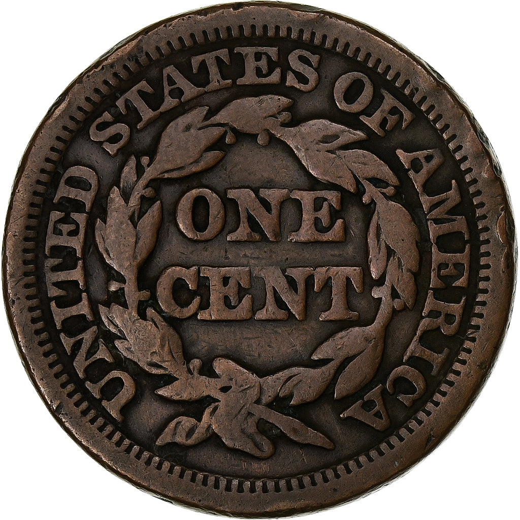 United States, Braided Hair Cent, 1848, Philadelphia, Copper, VF(20-25), KM:67