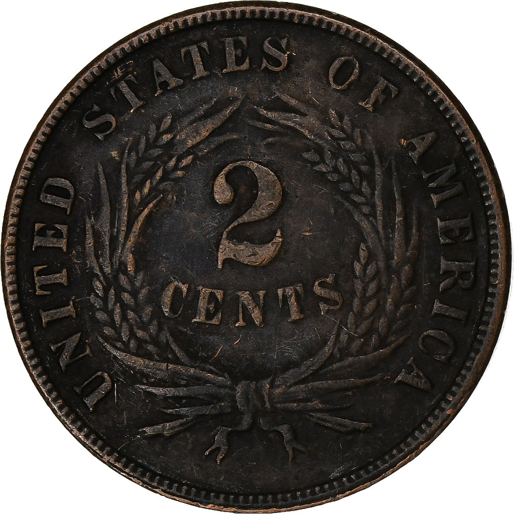 United States, 2 Cents, Union Shield, 1867, Philadelphia, Bronze, EF(40-45)