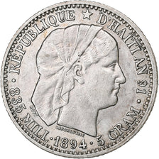 Haiti, 20 Centimes, 1894, Paris, Silver, AU(55-58), KM:45