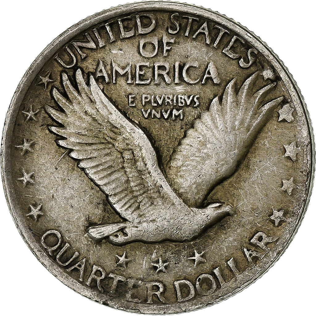États-Unis, Standing Liberty Quarter, 1921, Philadelphie, Argent, TB+, KM:145