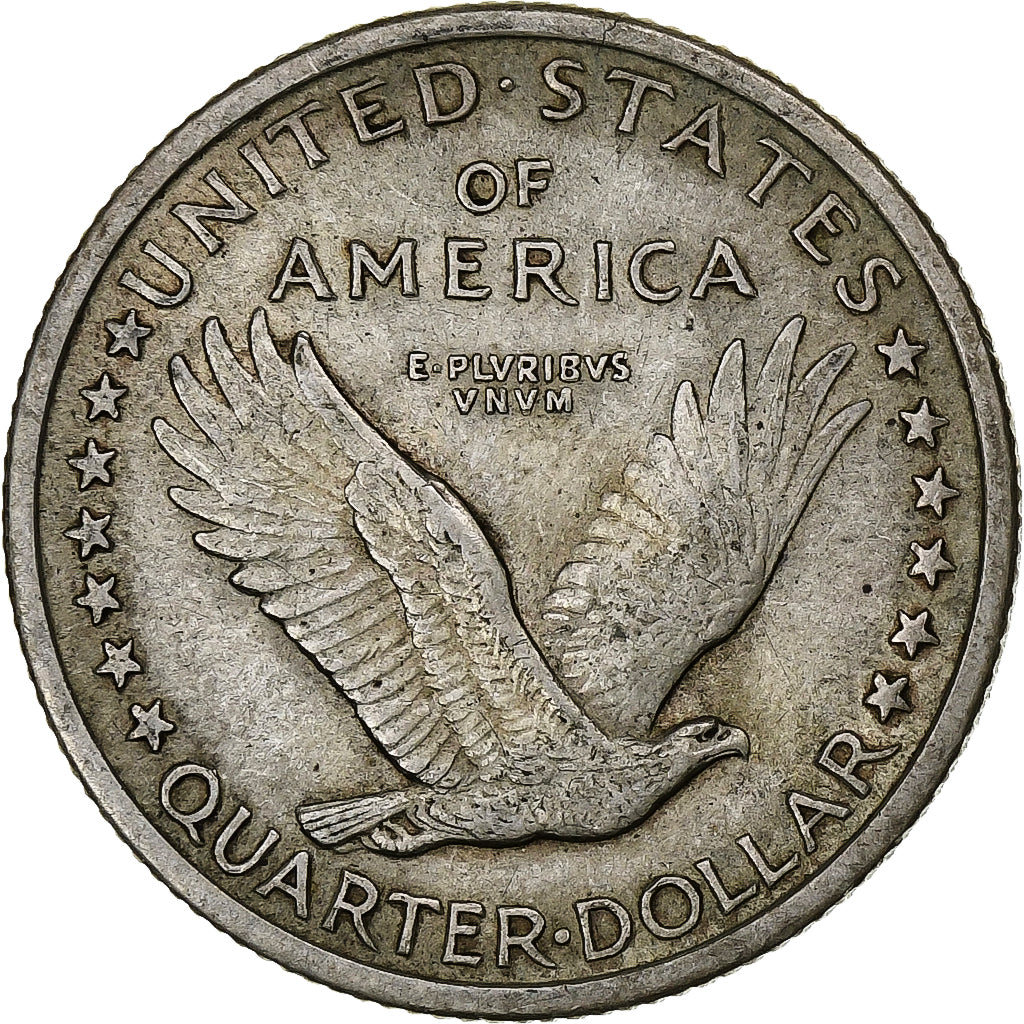 États-Unis, Standing Liberty Quarter, 1917, Philadelphie, Argent, TTB+, KM:145