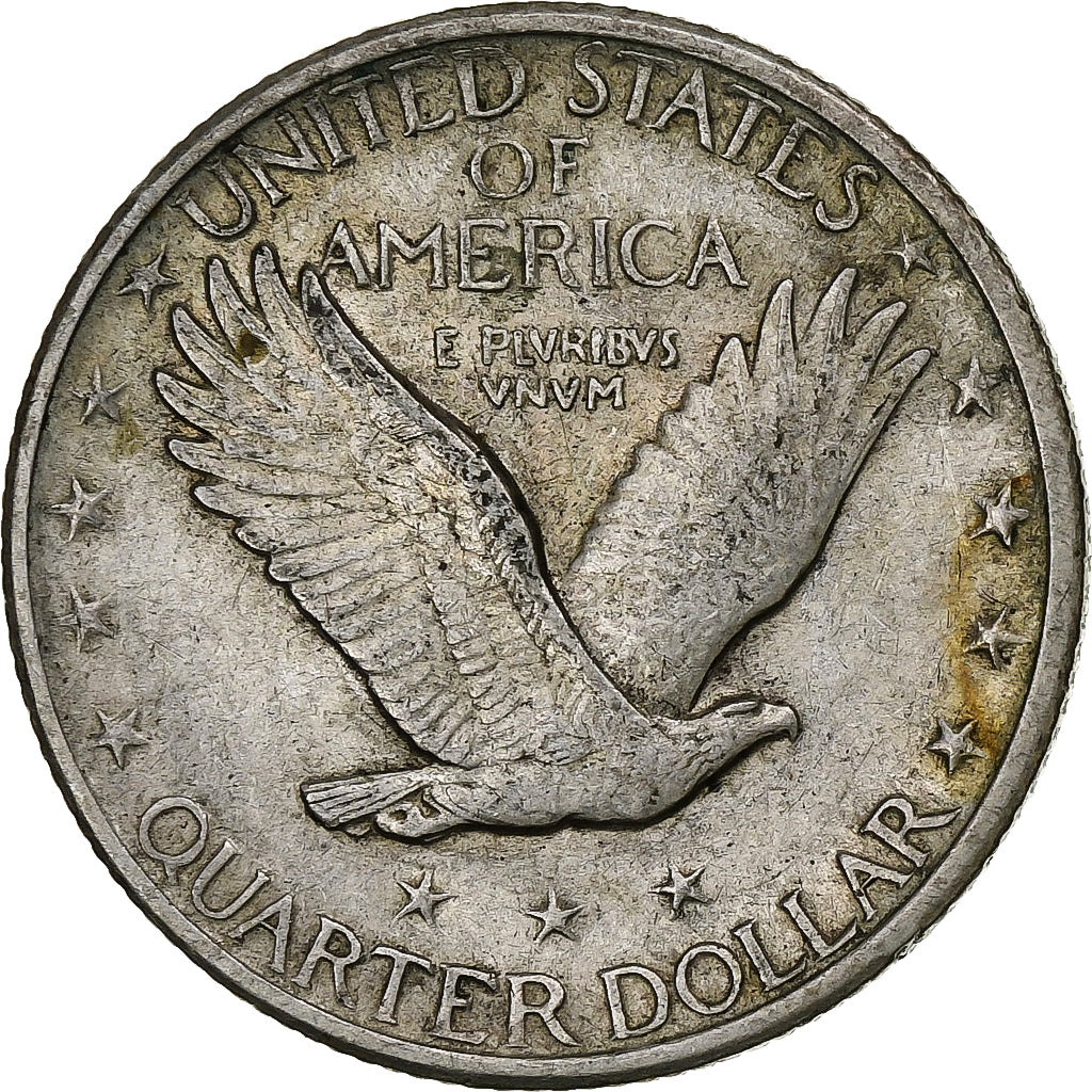 Estados Unidos, Standing Liberty Quarter, 1918, Philadelphia, Plata, BC+, KM:145