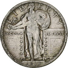 United States, Standing Liberty Quarter, 1918, San Francisco, Silver, VF(30-35)