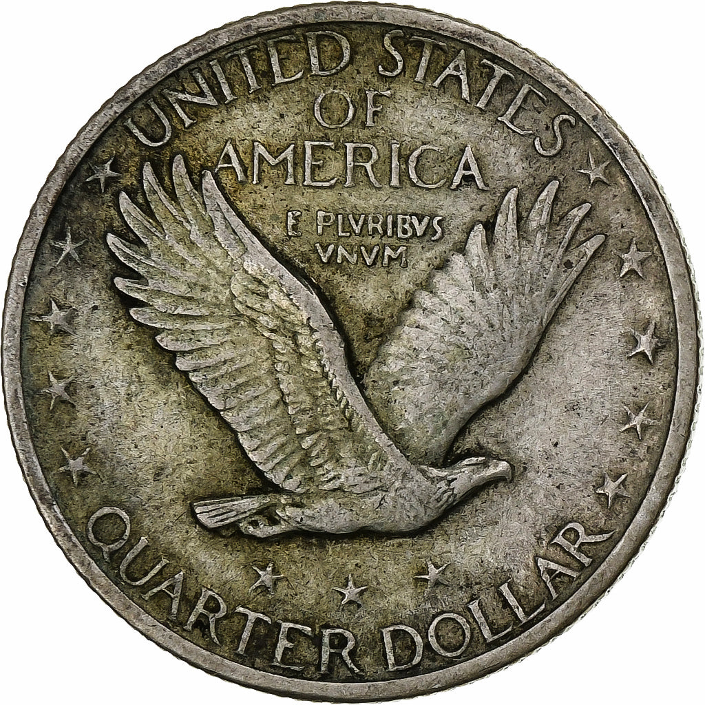États-Unis, Standing Liberty Quarter, 1919, Philadelphie, Argent, TTB, KM:145