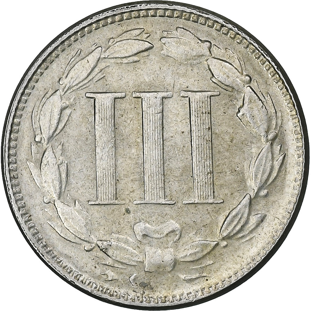 United States, Nickel 3 Cents, 1870, Philadelphia, Nickel, VF(20-25), KM:95