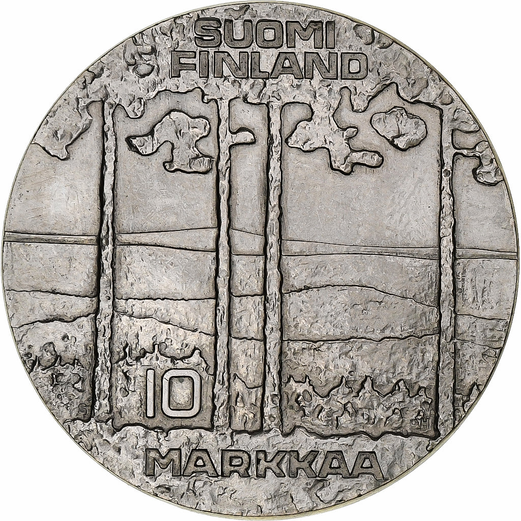 Finlande, 10 Markkaa, Urho Kaleva Kekkonen, 1975, Helsinki, Argent, SPL, KM:54