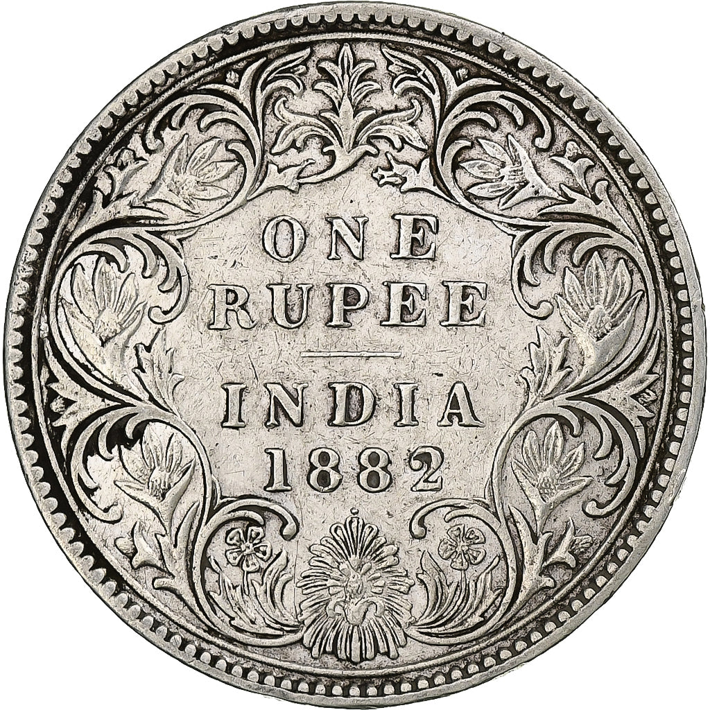 INDIA-BRITISH, Victoria, Rupee, 1882, Bombay, Silver, EF(40-45), KM:492