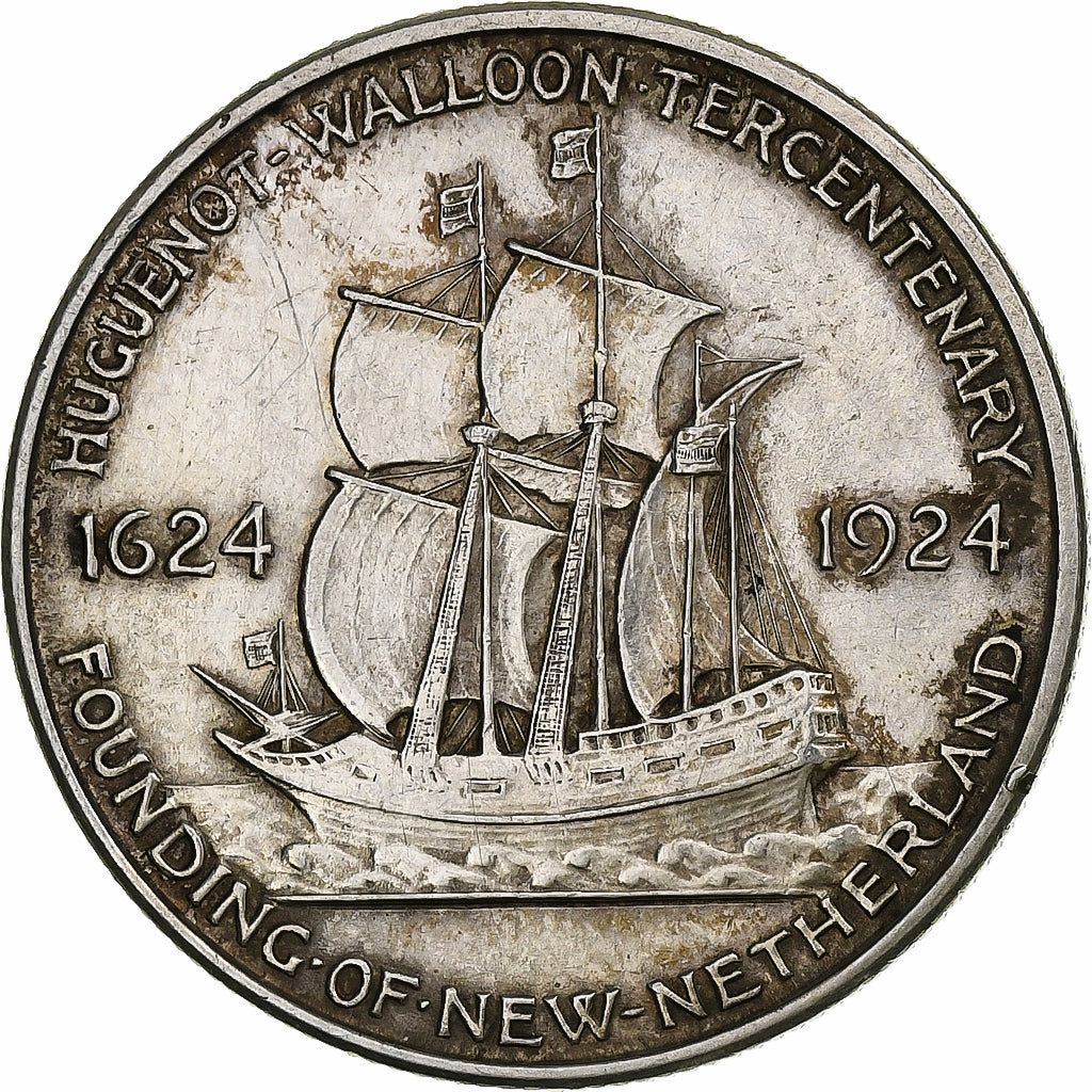 Stati Uniti, Half Dollar, Huguenot-Walloon, 1924, Philadelphia, Argento, BB