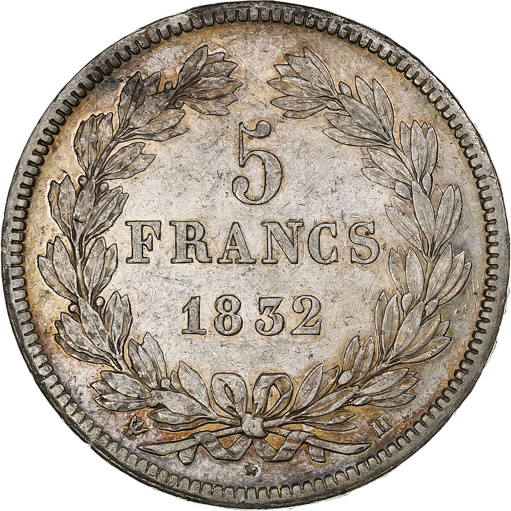 Francia, Louis-Philippe, 5 Francs, 1832, La Rochelle, Plata, MBC+, Gadoury:678