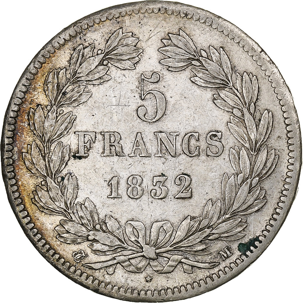 Francia, Louis-Philippe, 5 Francs, 1832, Toulouse, Argento, BB+, Gadoury:678