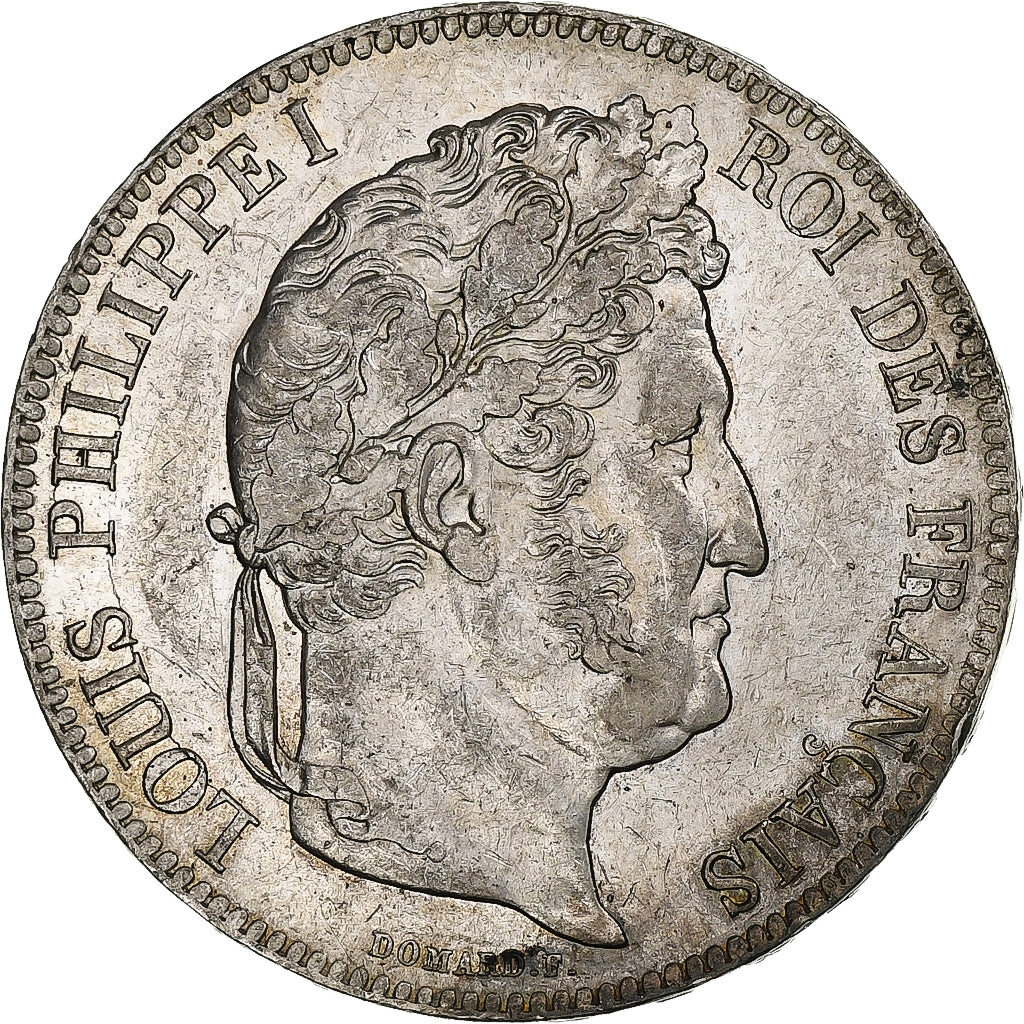 Francia, Louis-Philippe, 5 Francs, 1834, Rouen, Plata, MBC+, Gadoury:678