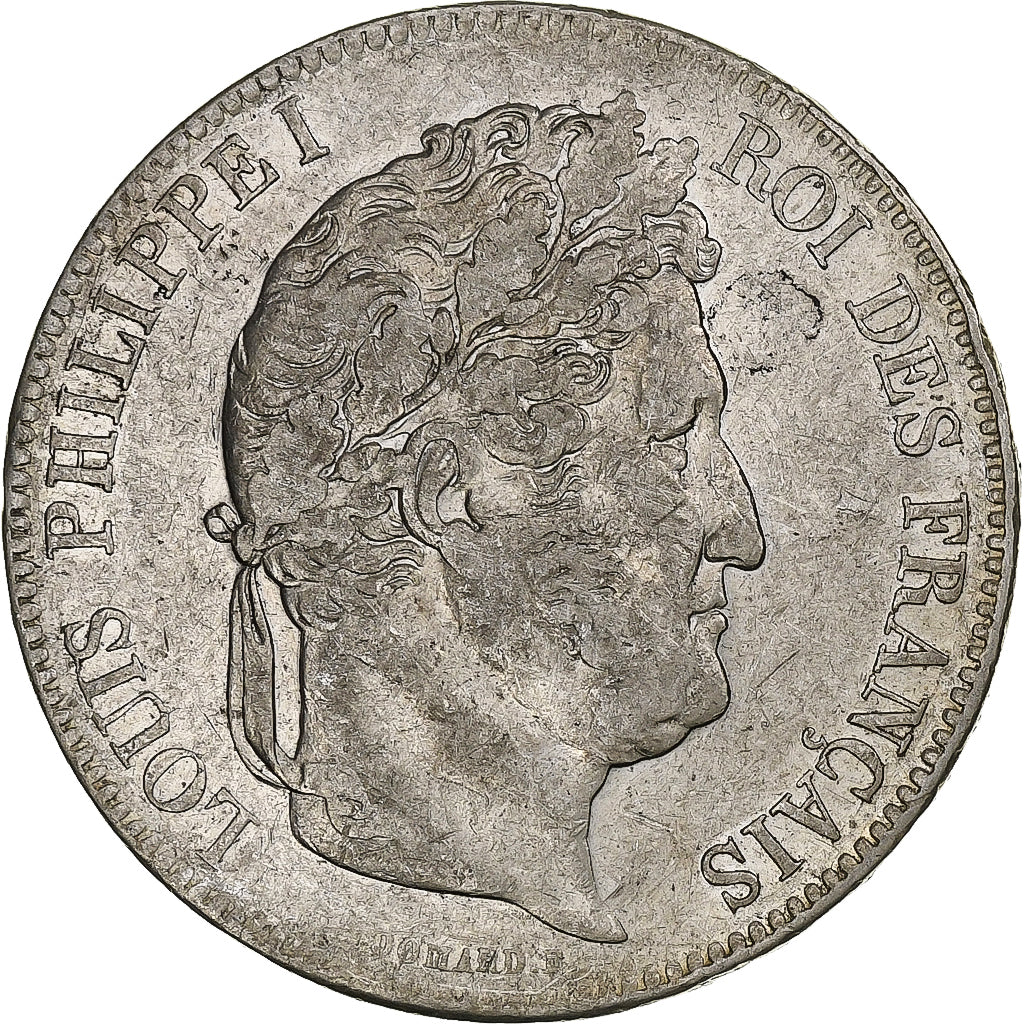 França, Louis-Philippe, 5 Francs, 1834, Lille, Prata, AU(50-53), Gadoury:678