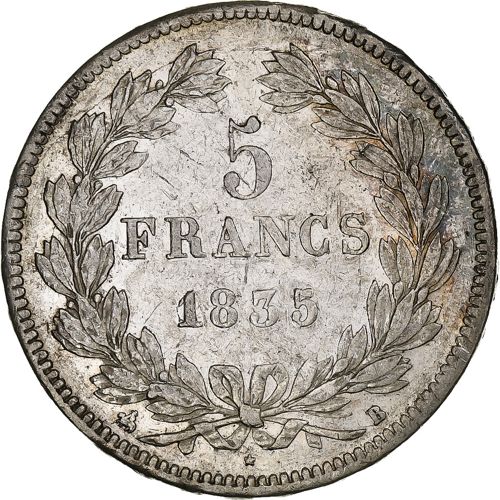 France, Louis-Philippe, 5 Francs, 1835, Rouen, Silver, AU(50-53), Gadoury:678