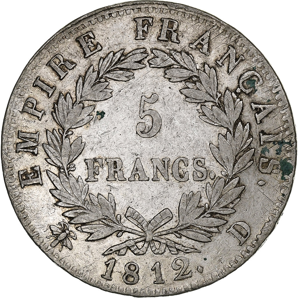 Frankreich, Napoleon I, 5 Francs, 1812, Lyon, Silber, S+, Gadoury:584