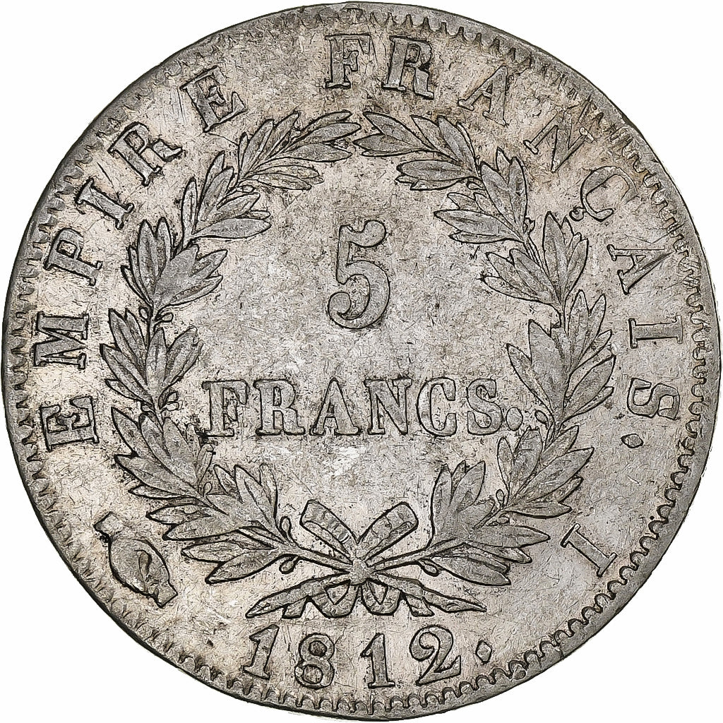 Frankreich, Napoleon I, 5 Francs, 1812, Limoges, Silber, SS+, Gadoury:584