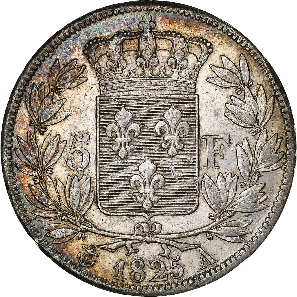 France, Charles X, 5 Francs, 1825, Paris, Silver, AU(50-53), Gadoury:643