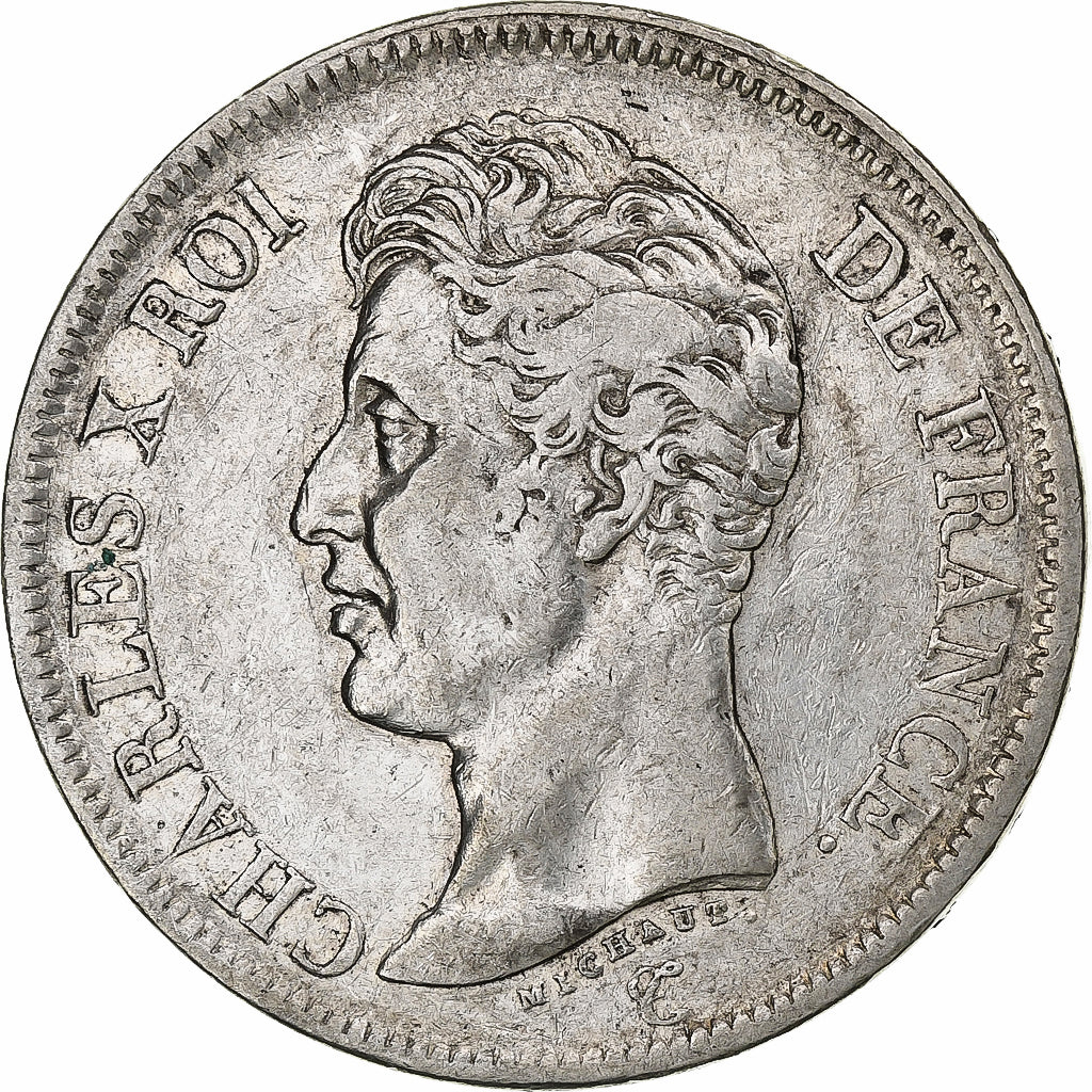 Francia, Charles X, 5 Francs, 1826, Perpignan, Argento, BB, Gadoury:643