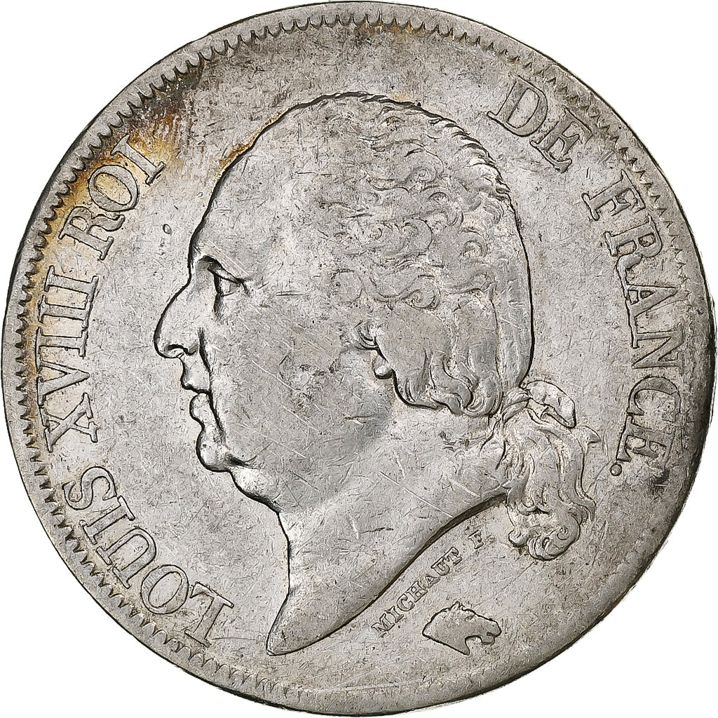 Frankreich, Louis XVIII, 5 Francs, 1818, Paris, Silber, SS, Gadoury:614
