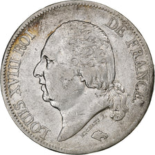 Frankreich, Louis XVIII, 5 Francs, 1818, Paris, Silber, SS, Gadoury:614