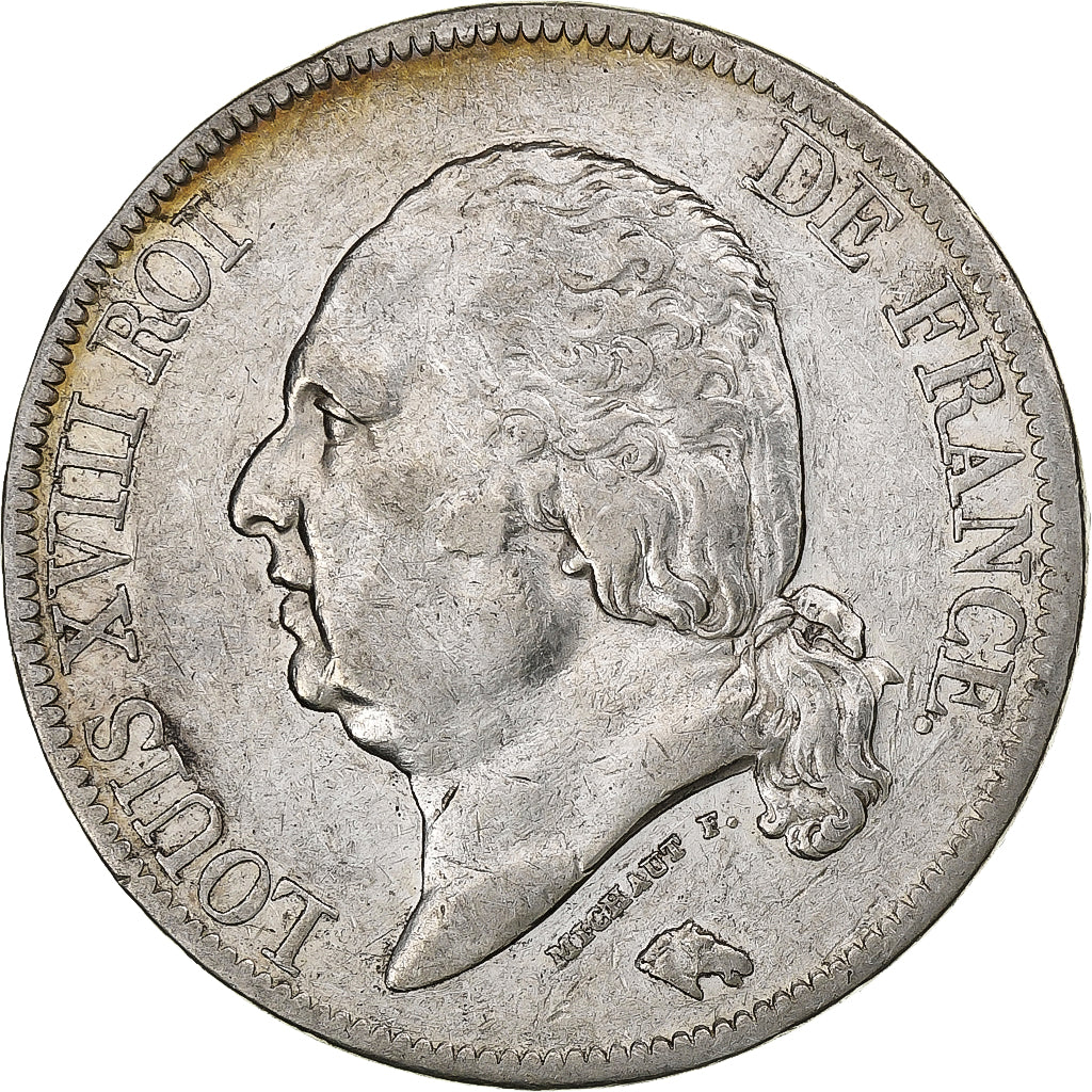 Frankrijk, Louis XVIII, 5 Francs, 1821, Paris, Zilver, ZF+, Gadoury:614