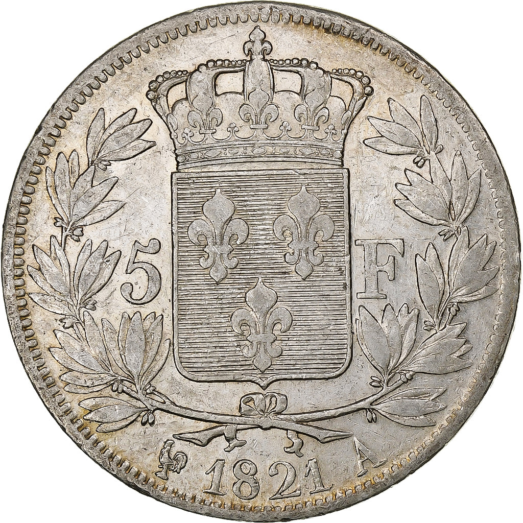 Francia, Louis XVIII, 5 Francs, 1821, Paris, Argento, SPL-, Gadoury:614