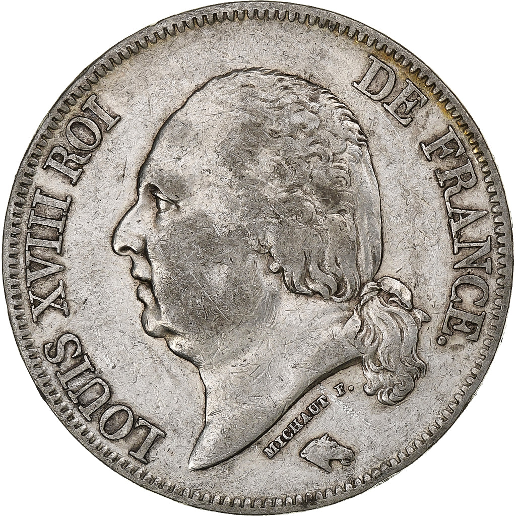 France, Louis XVIII, 5 Francs, 1823, Bayonne, Silver, EF(40-45), Gadoury:614