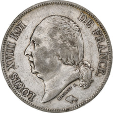 France, Louis XVIII, 5 Francs, 1823, Bayonne, Silver, EF(40-45), Gadoury:614