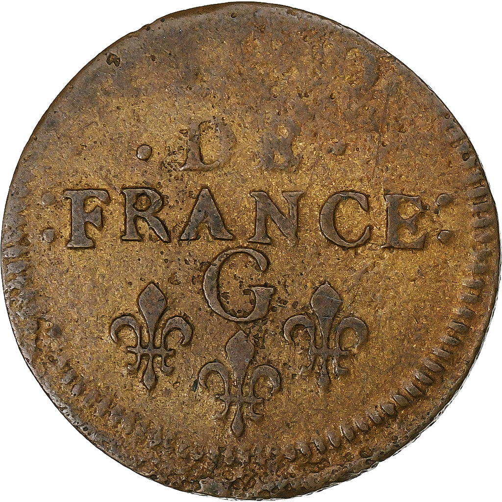 Francia, Louis XIV, Liard, 1657, Lusignan, Rame, MB, Gadoury:80
