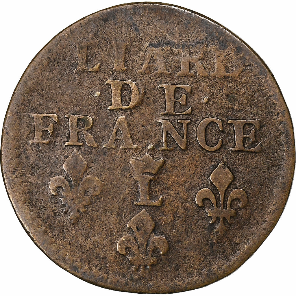 France, Louis XIV, Liard, 1693, Lille, Copper, VF(20-25), Gadoury:81