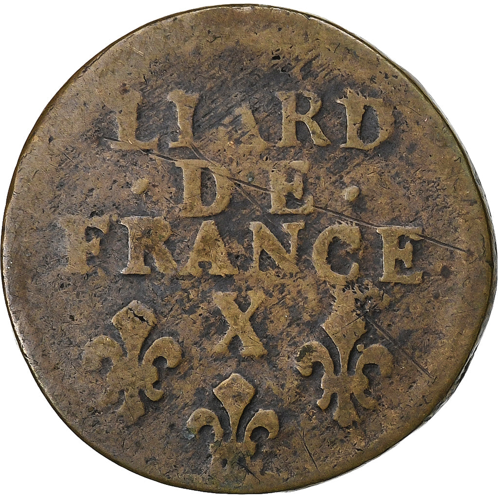 Frankreich, Louis XIV, Liard, 1693, Amiens, Kupfer, S, Gadoury:81