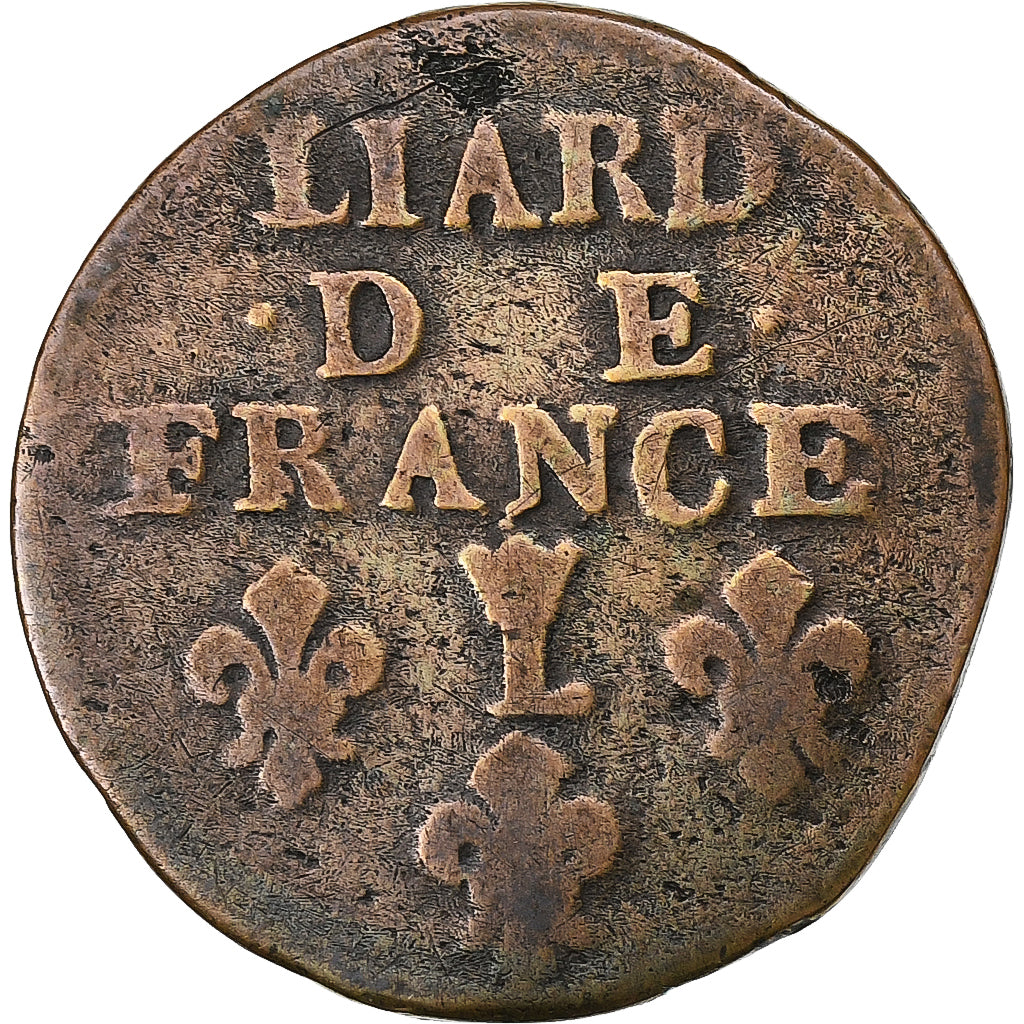 Frankreich, Louis XIV, Liard, 1696, Lille, Kupfer, S, Gadoury:81