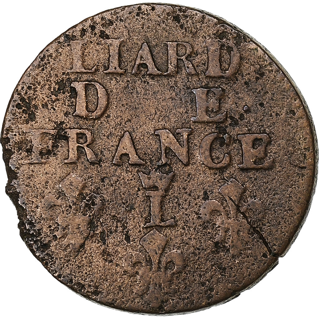 France, Louis XIV, Liard, 1697, Lille, Cuivre, TB, Gadoury:81