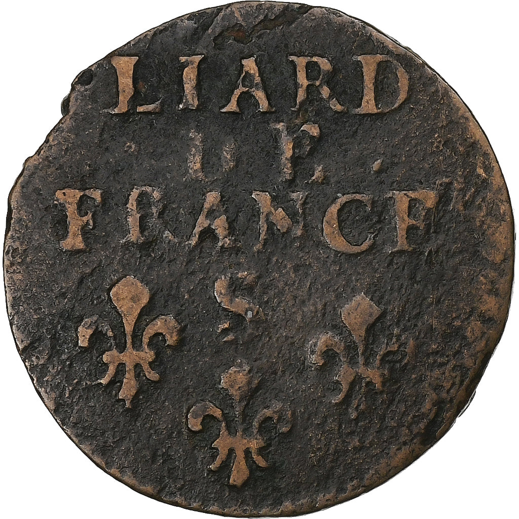 Frankrijk, Louis XIV, Liard, 1698, Reims, Koper, FR, Gadoury:81