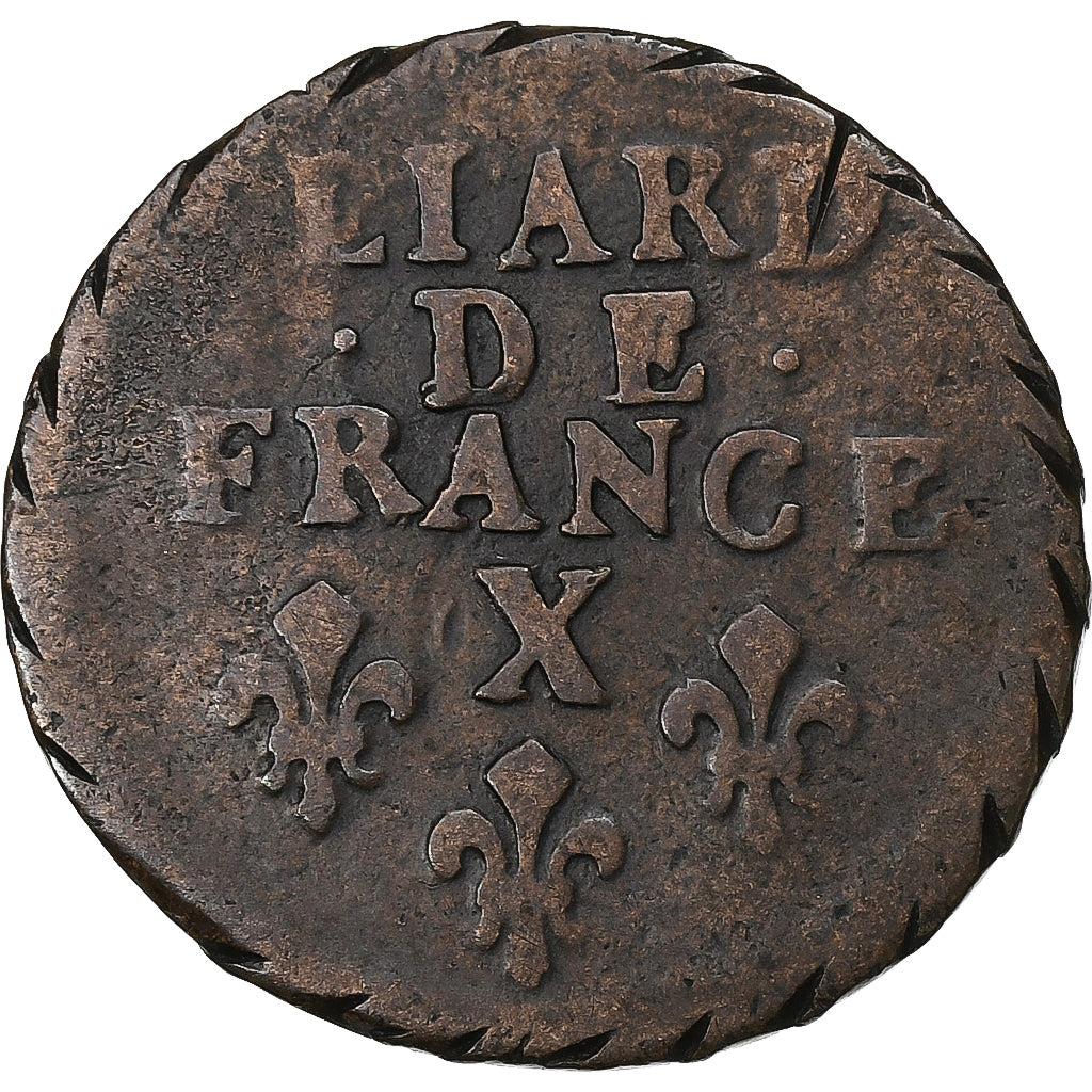França, Louis XIV, Liard, 1698, Amiens, Cobre, VF(20-25), Gadoury:81